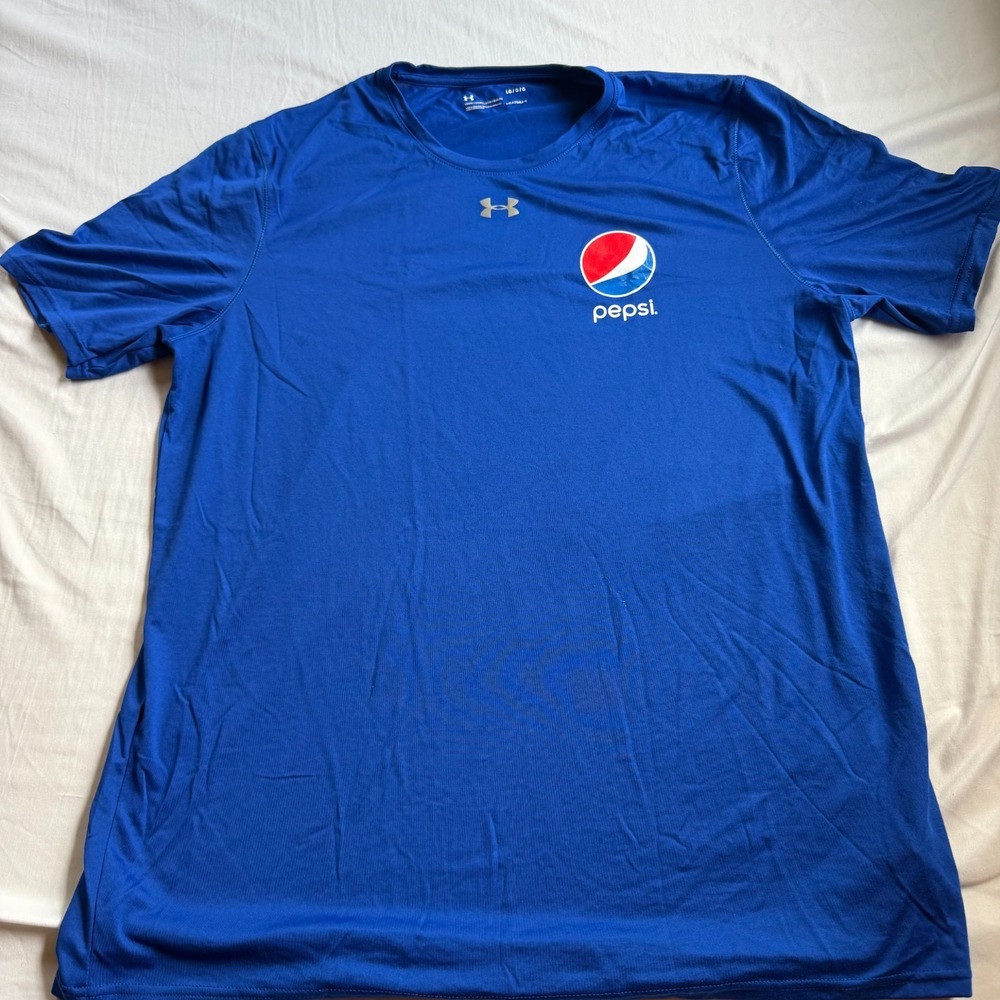 Under Armour Compression Shirt Mens Large Pepsi Blue Activewear Loose